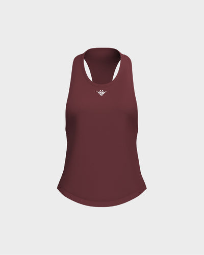 Ladies Dropped Armhole Racer Back Scallop Bottom Tank Top - Purple