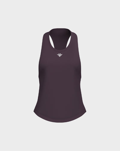 Ladies Dropped Armhole Racer Back Scallop Bottom Tank Top - Red