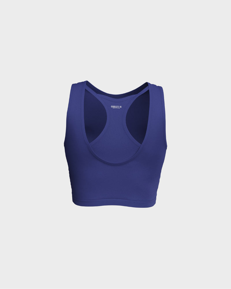 Ladies Layered Cropped Tank Top - Blue