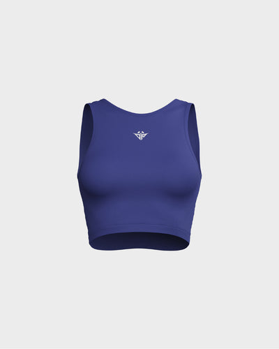 Ladies Layered Cropped Tank Top - Blue