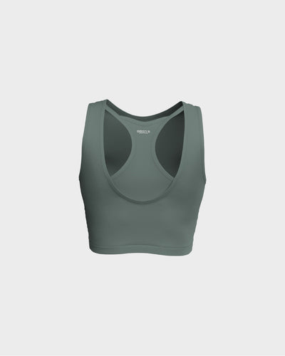 Ladies Layered Cropped Tank Top - Green