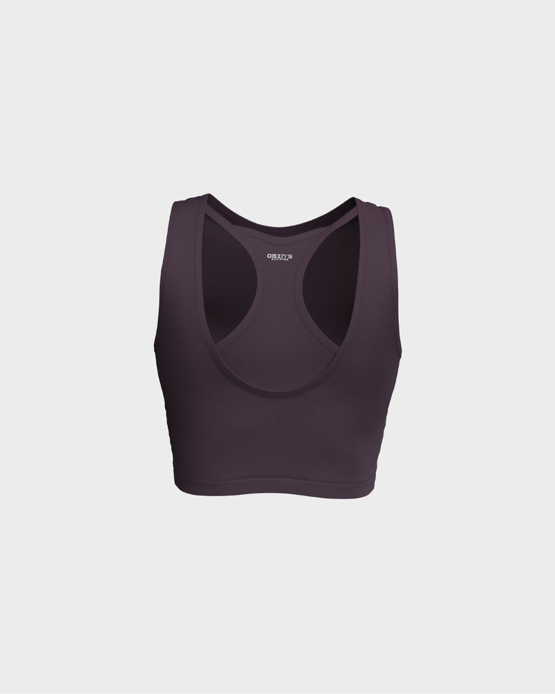Ladies Layered Cropped Tank Top - Purple