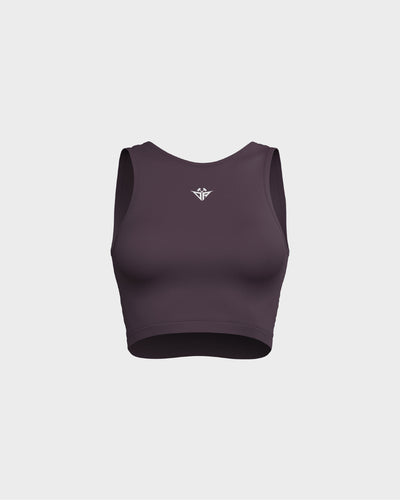 Ladies Layered Cropped Tank Top - Purple