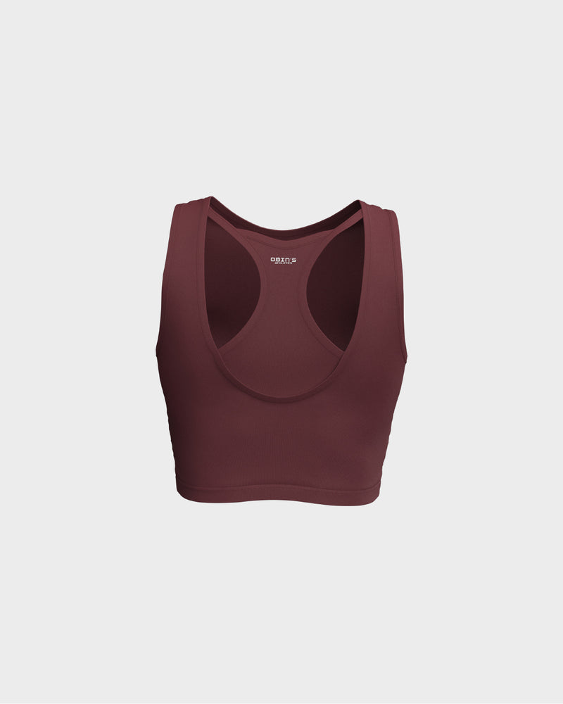 Ladies Layered Cropped Tank Top - Red