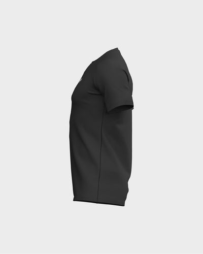 Mens Raglan Sleeve Straight Bottom Hem Tee - Black