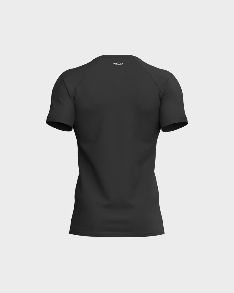 Mens Raglan Sleeve Straight Bottom Hem Tee - Black