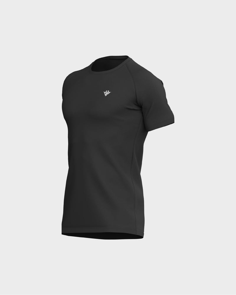 Mens Raglan Sleeve Straight Bottom Hem Tee - Black