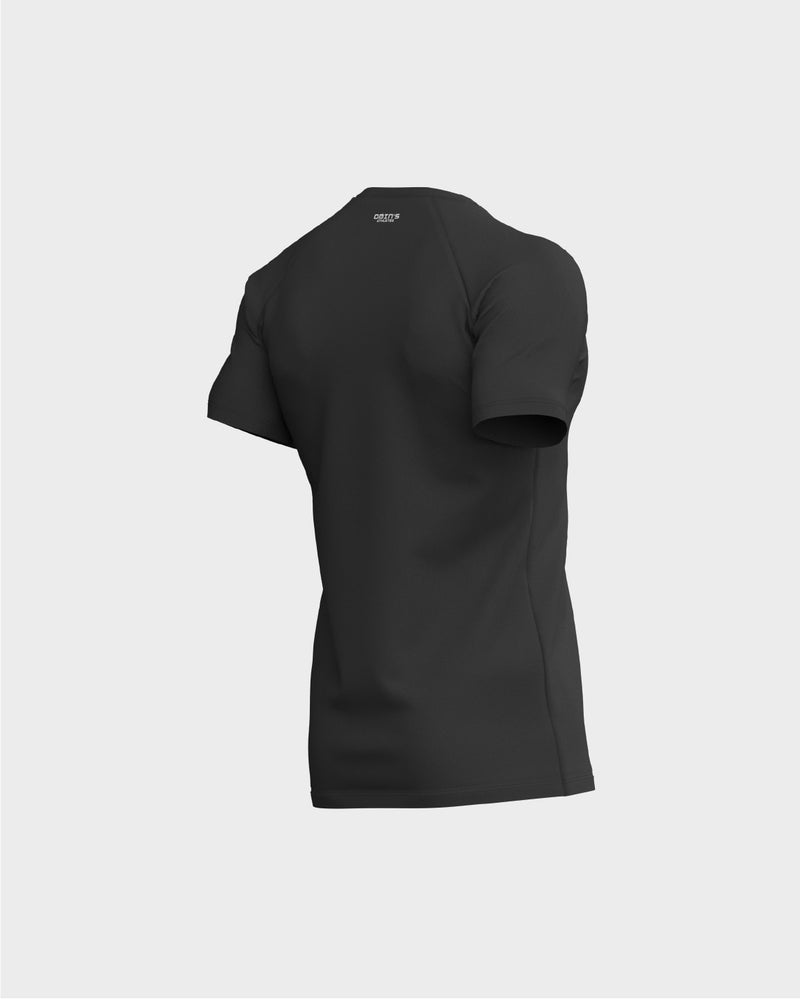 Mens Raglan Sleeve Straight Bottom Hem Tee - Black