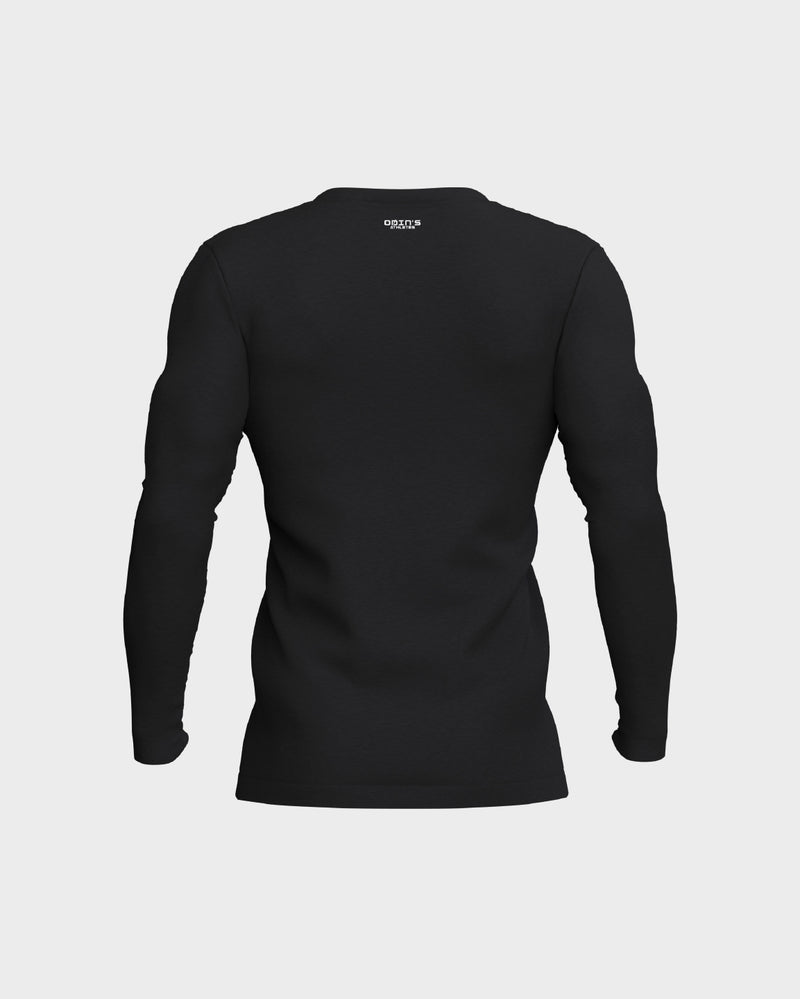 Mens Seamless Set In Long Sleeve Tee - Black