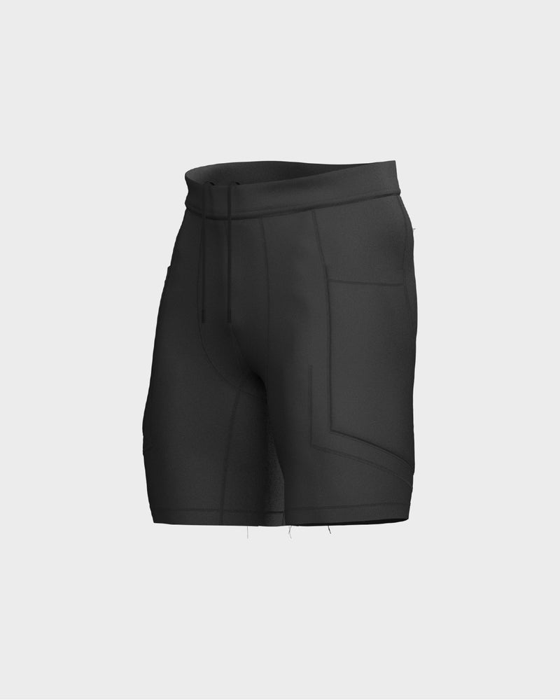 Mens 7.00 Inch Inseam Layered Shorts Outer Layer - Black Camo