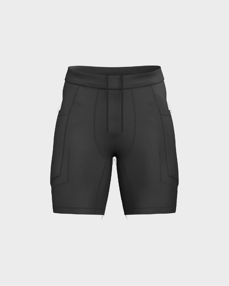 Mens 7.00 Inch Inseam Layered Shorts Outer Layer - Black Camo