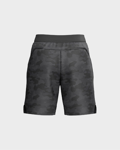 Mens 7.00 Inch Inseam Layered Shorts Outer Layer - Black Camo