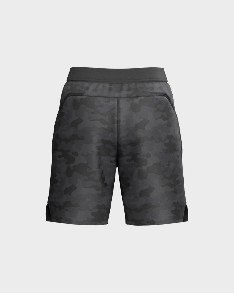 Mens 7.00 Inch Inseam Layered Shorts Outer Layer - Black Camo