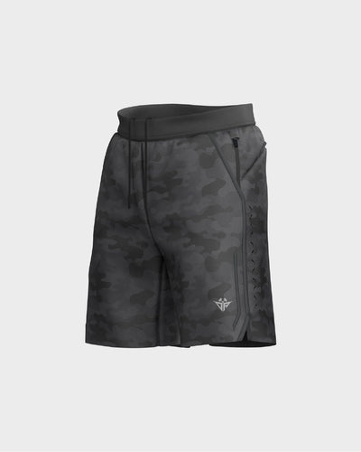 Mens 7.00 Inch Inseam Layered Shorts Outer Layer - Black Camo