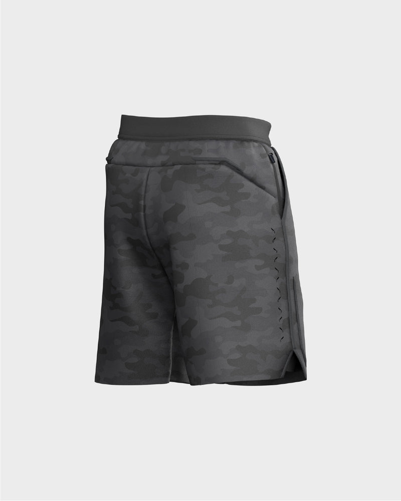 Mens 7.00 Inch Inseam Layered Shorts Outer Layer - Black Camo