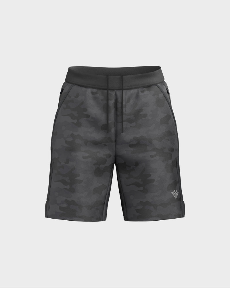 Mens 7.00 Inch Inseam Layered Shorts Outer Layer - Black Camo